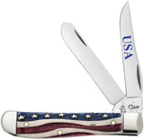 Case Cutlery Mini Trapper Patriotic Bone Handle Folding Pocket Knife 64135