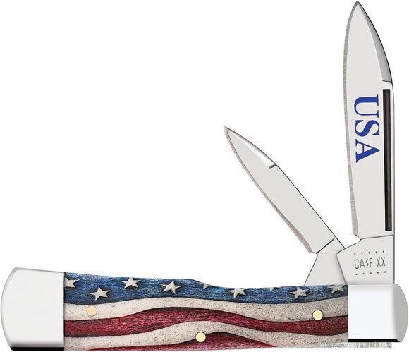 Case Cutlery Gunstock Star Spangled Folding Pocket Knife 64140