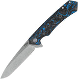 Case Cutlery Kinzua Framelock Blue CF & Aluminum Folding S35VN Knife 64803