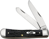 Case Cutlery XX Black Buffalo Horn Handle Trapper Folding Pocket Knife 65010