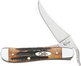 Case Cutlery XX Burnt Brown Stag Bone Handle Russlock Folding Pocket Knife 65303