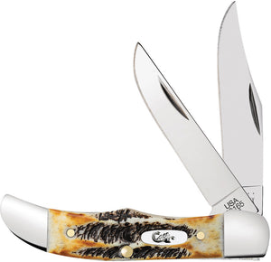 Case Cutlery Hunter 6.5 Bonestag 2 Blade Folding Pocket Knife 65321