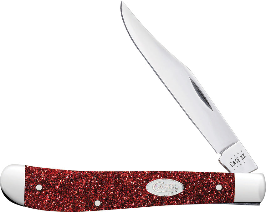 Case Cutlery Slimline Trapper Pocket Knife Ruby Stardust Kirinite Fold ...