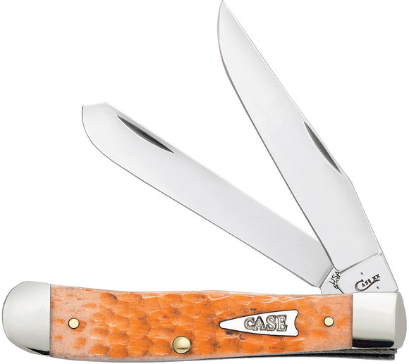 Case XX Trapper Peach Jigged Bone Folding Pocket Knife 6254 SS 67602