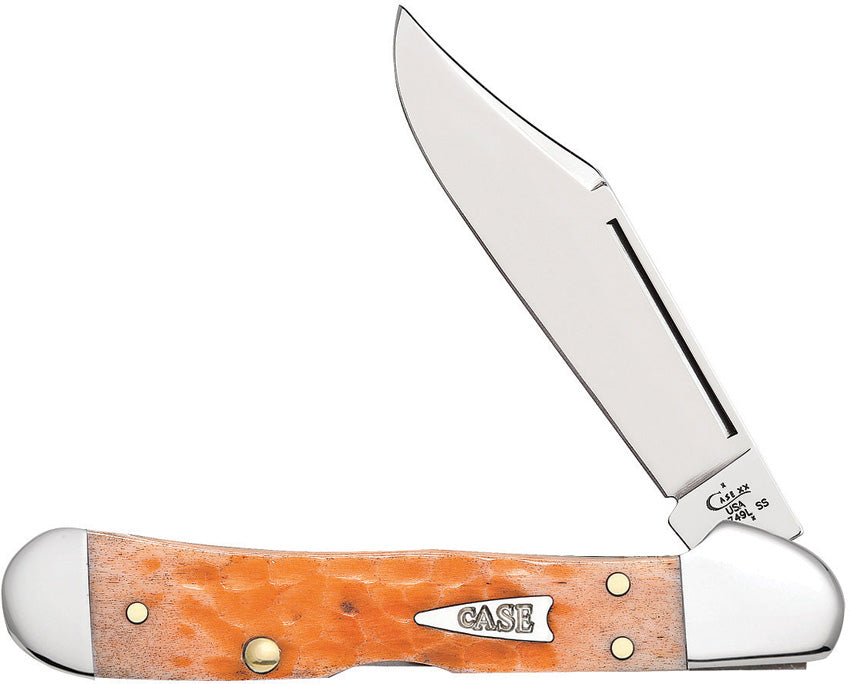 Case XX Mini CopperLock Peach Jigged Bone Folding Pocket