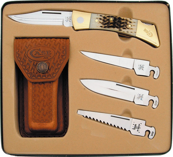 Case XX 050 Changer Amber Bone Interchangeable Knife w/ Blades Gift Set 70050