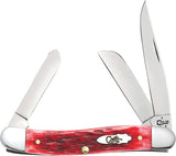 Case Cutlery XX Red Bone Handle Medium Stockman Folding Blade Pocket Knife 70129