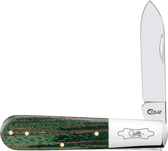 Case Cutlery Barlow Green Zebra Wood Stainless Pocket Folding Knife 70522