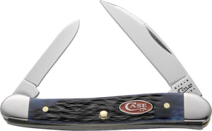 Case Cutlery XX Navy Blue Bone Handle Mini Copperhead Folding Pocket Knife 7062