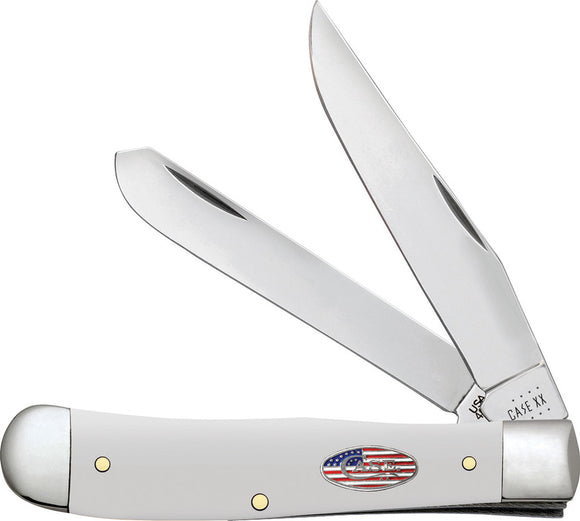 Case Cutlery Patriotic Shield USA White Trapper 6254ss Folding Pocket Knife 71221