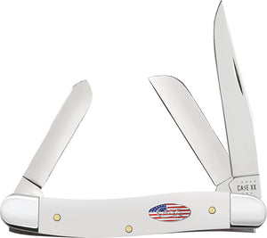 Case Cutlery Medium Stockman White Handle 3 Blade Steel Pocket Knife 71225