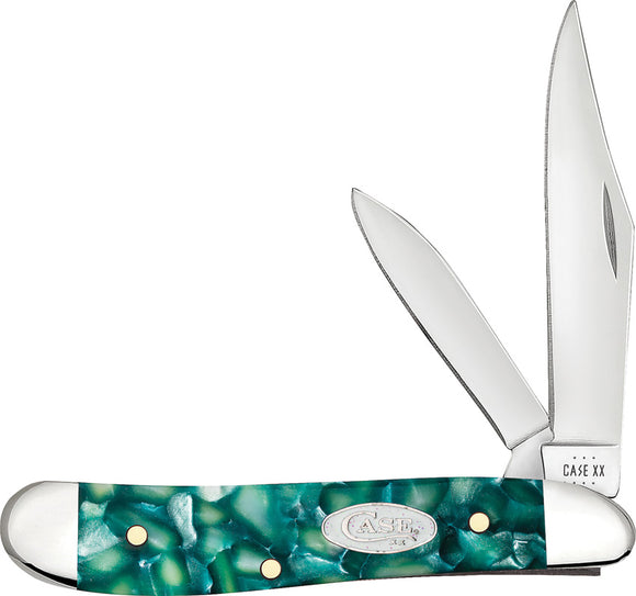 Case Cutlery Peanut SparXX Green Kirinite Folding Stainless Pocket Knife 71384
