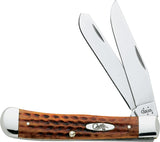 Case Cutlery XX Harvest Orange Jig Bone Pocket Worn Trapper Folding Knife 7401