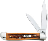 Case Cutlery XX Harvest Orange Jig Bone Handle Peanut Folding Pocket Knife 7404