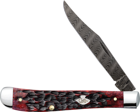 Case XX Slimline Trapper Crimson Peach Handle Black Folding Pocket Knife 74173