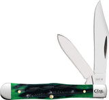 Case Cutlery Swell Center Jack Hunter Green Bone Folding Stainless Knife 75837