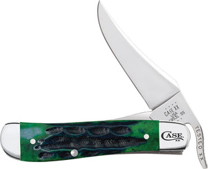 Case Cutlery Russlock Folding Pocket Knife Slip-Joint Green Bone Stainless 75838