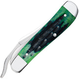 Case Cutlery Russlock Folding Pocket Knife Slip-Joint Green Bone Stainless 75838