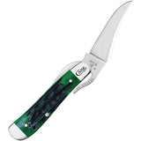 Case Cutlery Russlock Folding Pocket Knife Slip-Joint Green Bone Stainless 75838