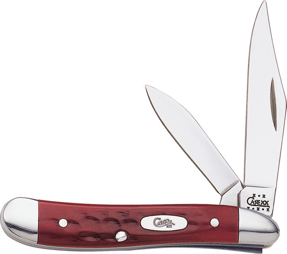 Case Cutlery XX Logo Pocket Worn Red Jigged Bone Handle Peanut Folding Blades Knife 781