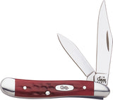 Case Cutlery XX Logo Pocket Worn Red Jigged Bone Handle Peanut Folding Blades Knife 781