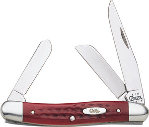 Case XX Medium Stockman Red Pocket Worn Bone Handle Stainless Folding Knife 786