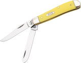 Case Cutlery XX Smooth Yellow Handle Mini Trapper Folding Blades Pocket Knife 80029