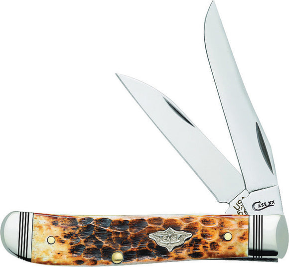 Case Cutlery Mini Trapper Burnt Amber Jigged Bone Folding Pocket Knife 80256
