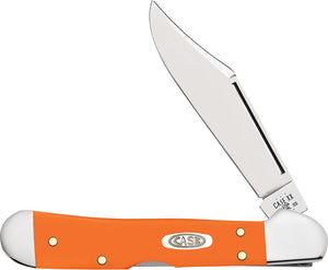 Case Cutlery Mini Copperlock Orange Smooth Synthetic Folding Stainless Pocket Knife 80515