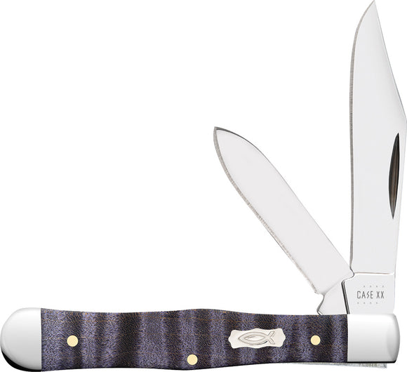 Case Cutlery Swell Center Pocket Knife Slip-Joint Purple Maple Stainless 80543