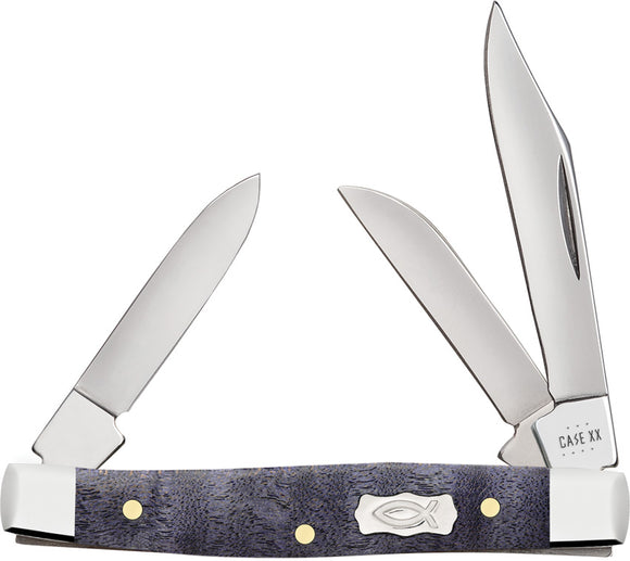 Case Cutlery Small Stockman Purple Maple Folding Stainless Steel Pocket Knife 80547