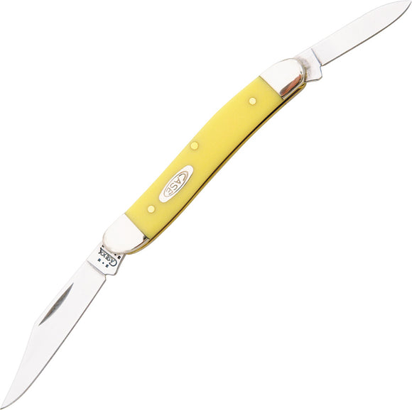 Case XX Yellow Handle 32087SS Stainless Clip & Pen Folding Blades Knife 81090