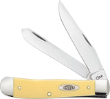 Case Cutlery XX Yellow Synthetic Trapper Stainless Folding Blades Knife 81091