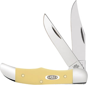 Case Cutlery Hunter Yellow Synthetic 2 Blade Folding Pocket Knife 81093