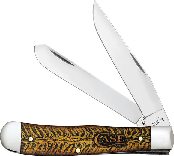 Case Cutlery Trapper Golden Bone Pinecone Folding Stainless Pocket Knife 81800