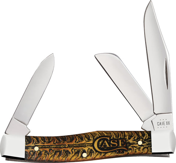 Case Cutlery Medium Stockman Golden Pincone Folding Pocket Knife 81801