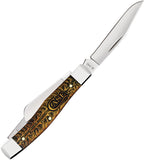 Case Cutlery Medium Stockman Golden Pincone Folding Pocket Knife 81801