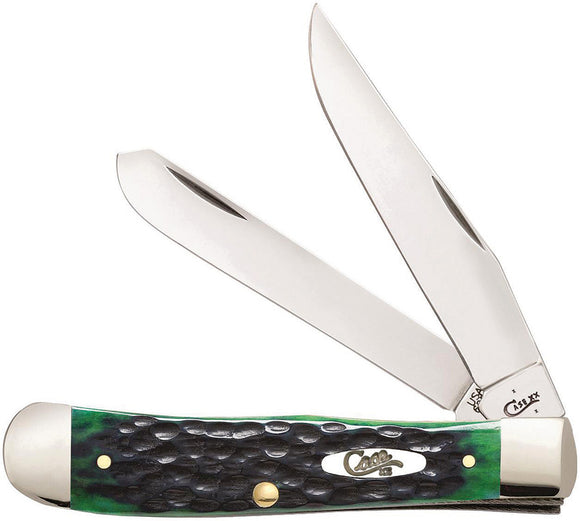 Case Cutlery XX Trapper Hunter Green Bone Handle 6254 SS Folding Knife 87080