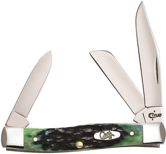 Case XX Medium Stockman Hunter Green Jigged Bone Handle Folding Knife 87082