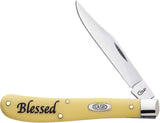 Case Cutlery Religious Series Blessed Yellow 31048SS Folding Pocket Knife 8846