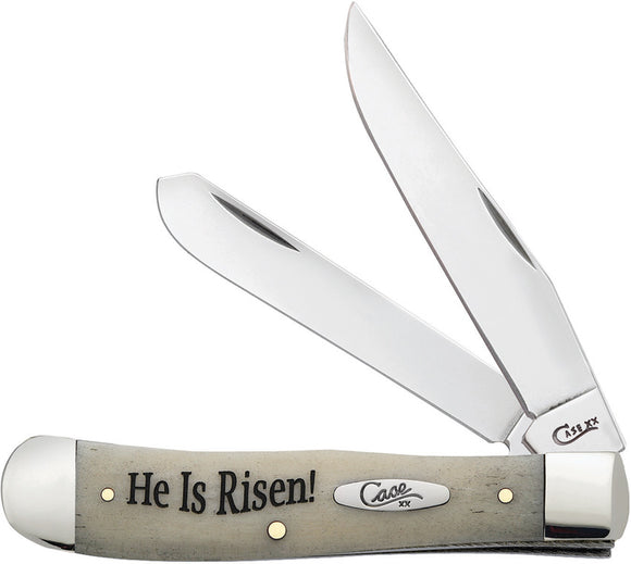Case Cutlery XX Religious He Is Risen Bone 6254SS Folding Blade Pocket Knife 8848