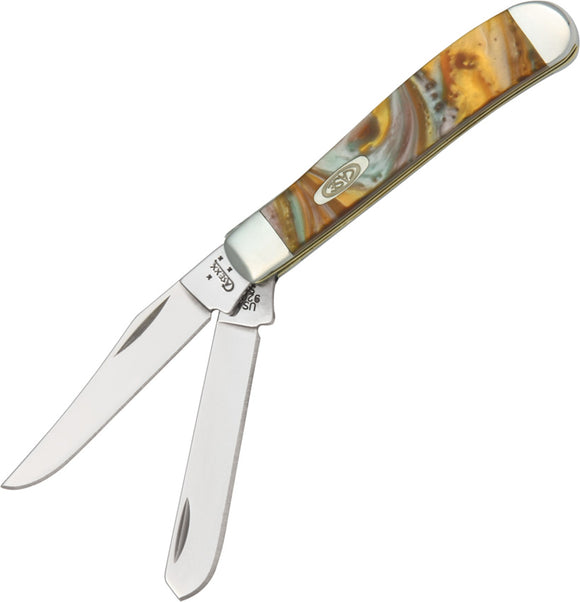 Case Cutlery XX Mini Trapper Abalone Handle Folding Blade Pocket Knife 9207AB