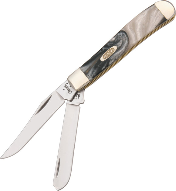 Case XX Trapper Ivory Quartz Corelon Handle Stainless Folding Knife 9254IQ