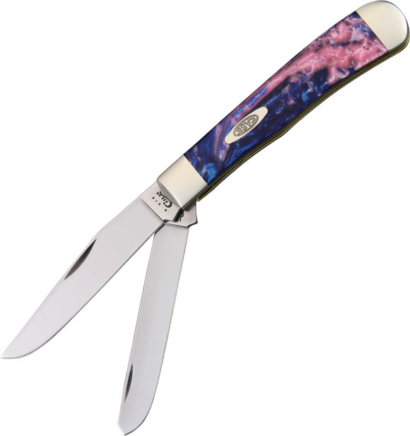 Case Cutlery Lollipop Trapper Purple Blue XX Folding Blade Pocket Knife USA 9254LP
