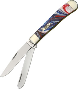 Case Cutlery Star Spangle Banner Trapper XX Folding Pocket Knife USA 9254STAR