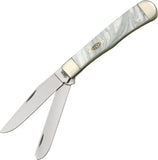 Case Cutlery XX White Pearl Corelon Handle Trapper Folding Blade Pocket Knife 9254WP