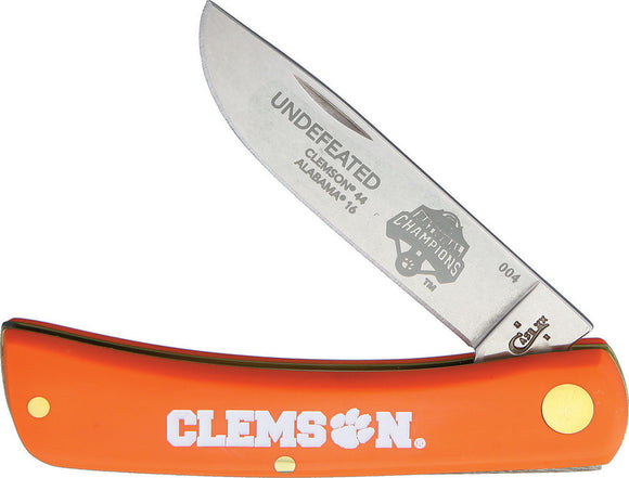 Case Cutlery Sod Buster Jr Orange Clemson Champ Folding Pocket Knife CU1880502
