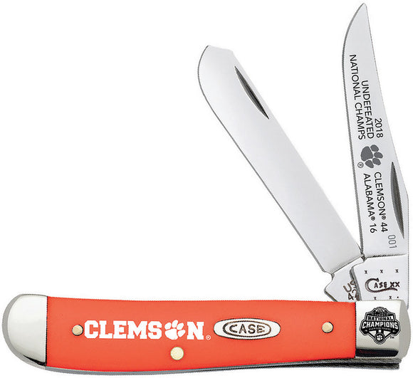 Case Cutlery Orange Clemson Mini Trapper Folding Pocket Knife CU1880505