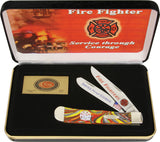 Case Firefighter Trapper Fire in the Box Stainless Folding Knife Gift Set CAFF