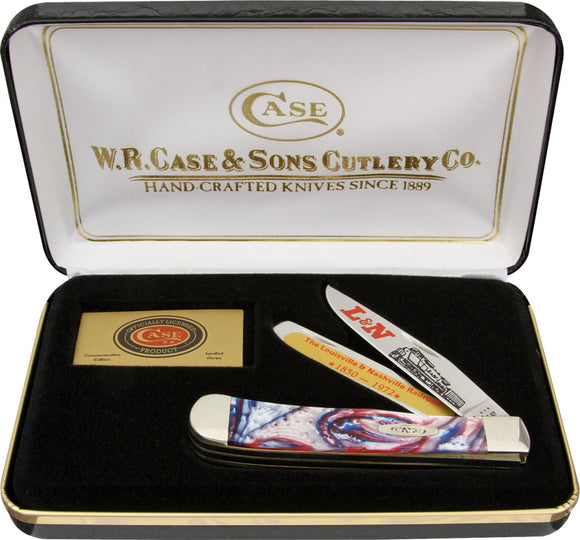 Case Cutlery L & N Railroad Trapper 9254SS Star Folding Blades Pocket Knife COA LNSTAR